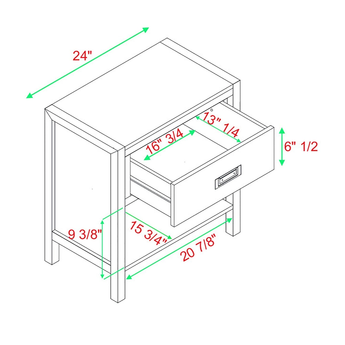 Lydia Solid Wood Modern Contemporary Nightstand